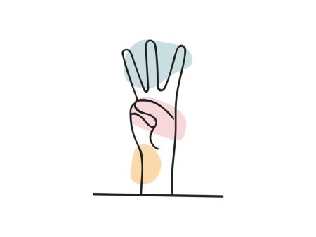 A human hand holding up three fingers indicating the number three.