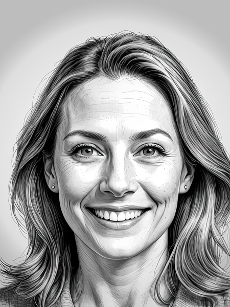 A grayscale portrait of Chelsea Kelly: Menopause Guidance Senior Author & Contributor.