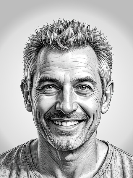 A grayscale portrait of Paul Hinson: Menopause Guidance Senior Author & Contributor.
